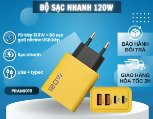 Củ Cáp Sạc 120W PRAMI, Sạc Đồng Thời 4 Thiết Bị - PRAMI019
