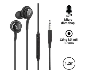 Tai Nghe A.K.G Có Dây Jack Type-C & 3.5mm, Hỗ Trợ Android, PC, Laptop – Màu Đen
